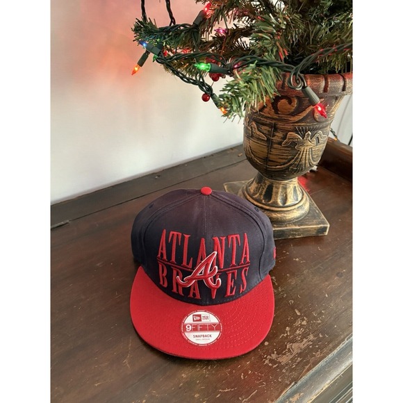 Atlanta‎ Braves Spell Out Snapback Hat New Era MLB 9Fifty S/M  Embroidered Cap - Picture 1 of 9
